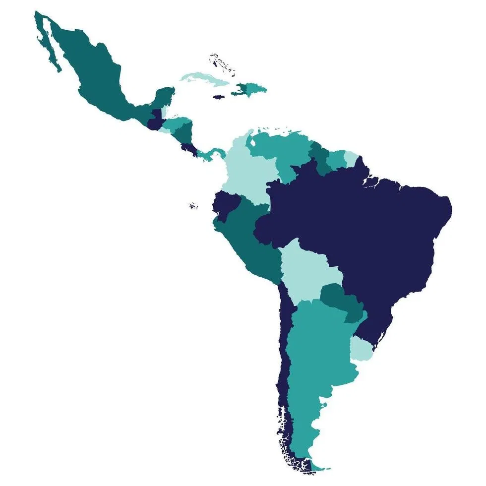 Mapa de Latinoamérica — Hub logístico en Panamá